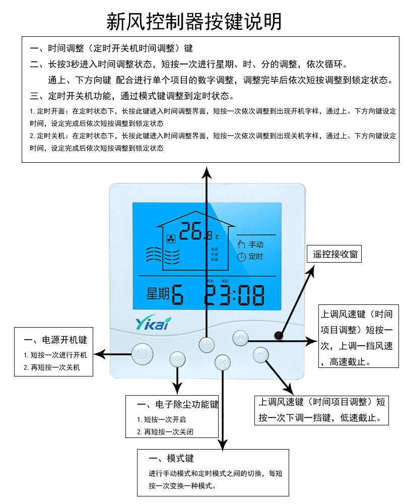 中央空調溫控器的定時功能怎么用